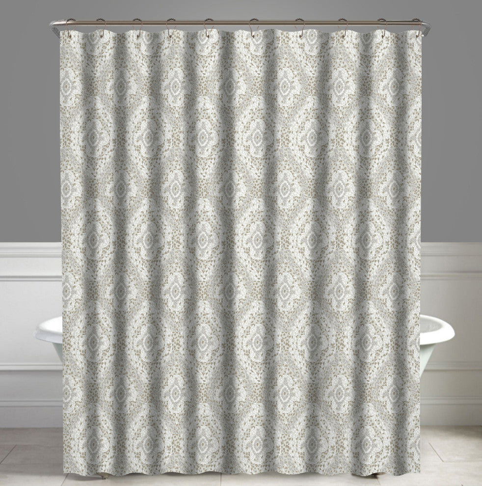 Damask Beige Richmond Shower Curtain, 72"x72"