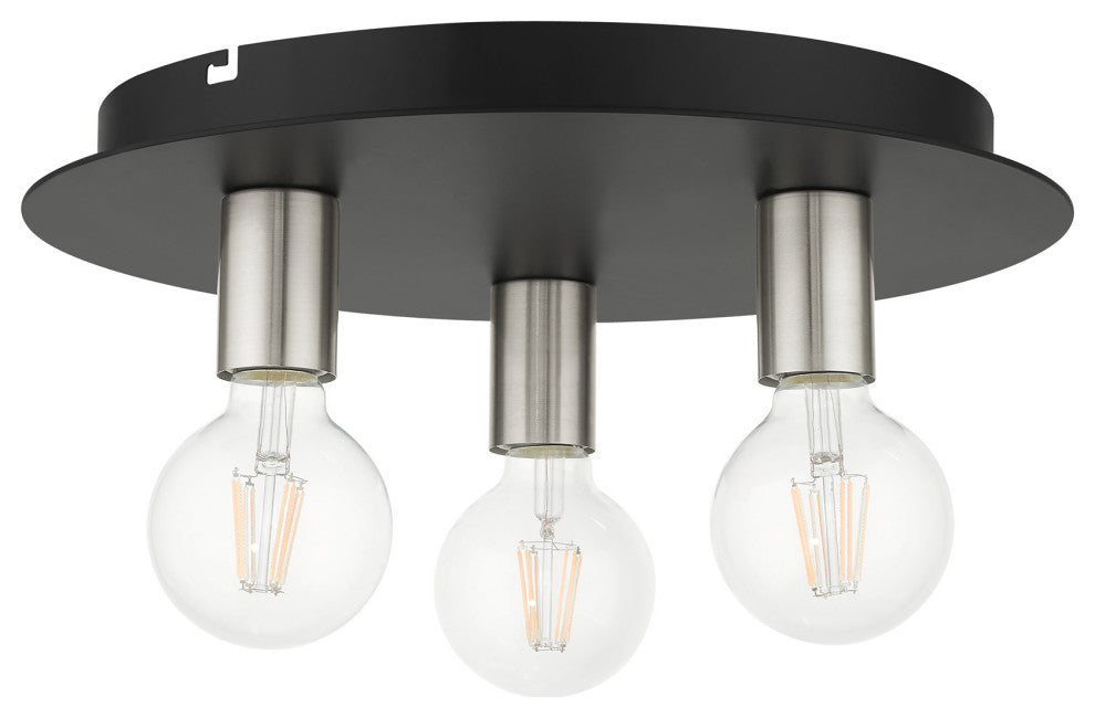 Black Transitional, Versatile, Modern, Urban, Minimal Flush Mount