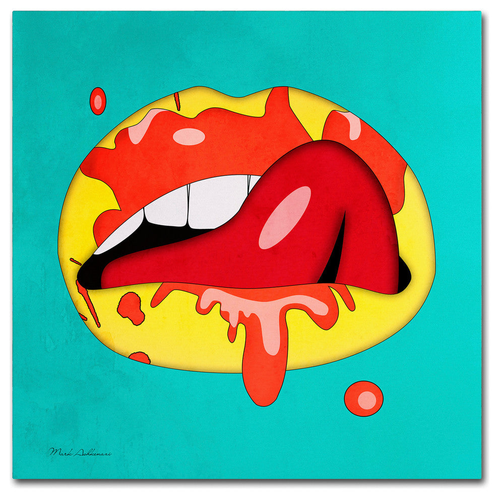 Mark Ashkenazi 'Lips' Canvas Art, 18"x18"