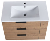 30 Inch Wall Mounted Plywood Bathroom Vanity with Resin Basin and Drawers