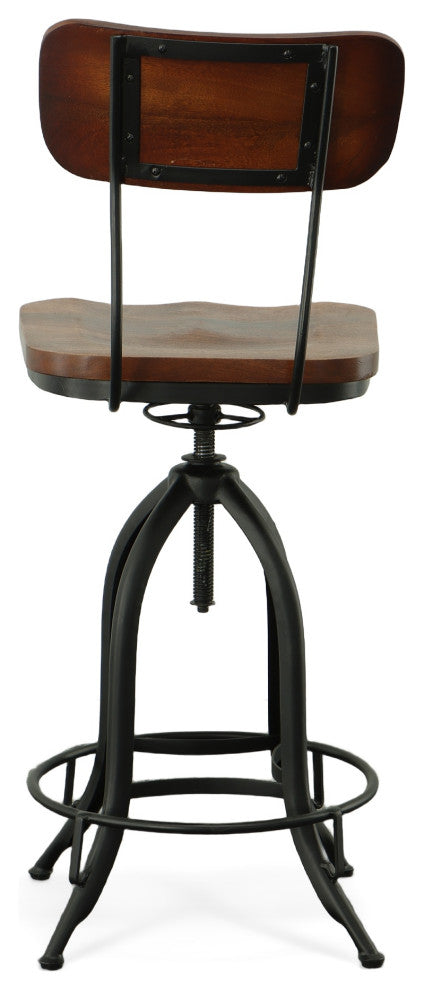 Mason Adjustable Stool, Chestnut/Black
