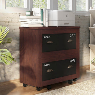 Furniture of America Waterford Wood 2-Drawer File Cabinet in Vintage Walnut