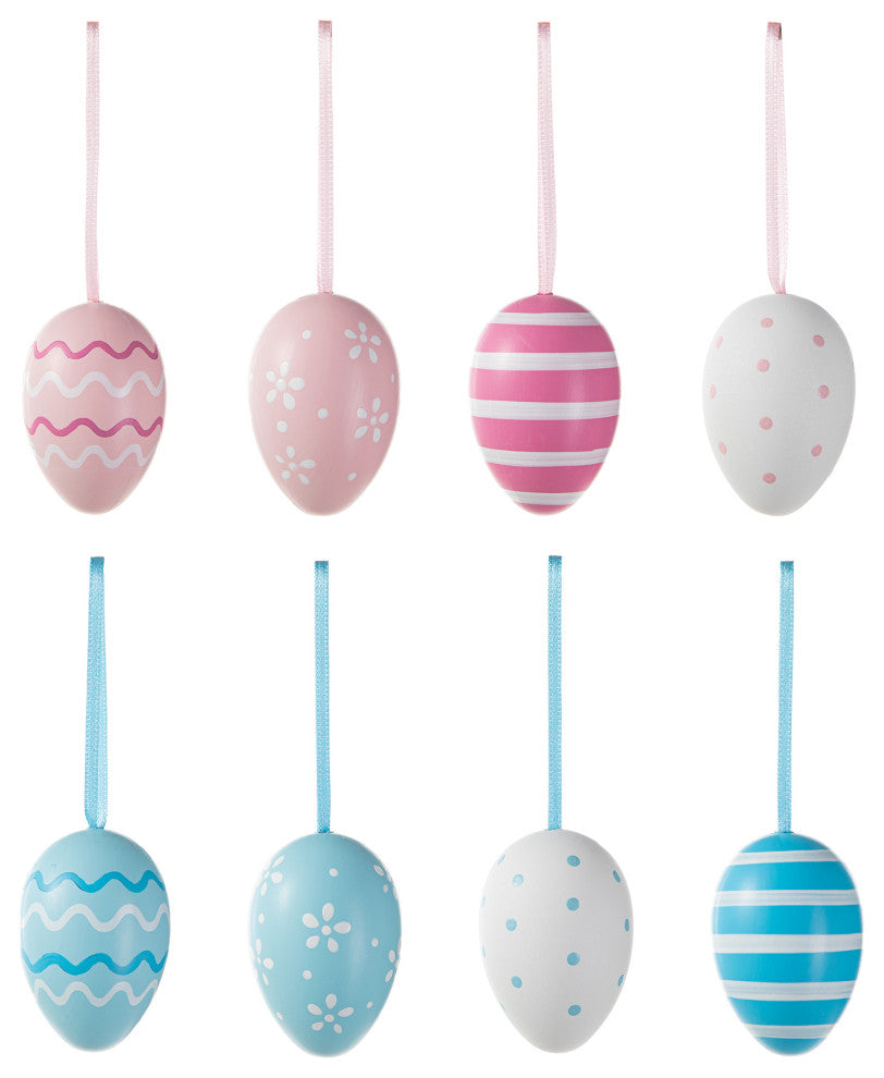 2.25"H Blue and Pink Easter Plastic Eggs, 2-Piece Set