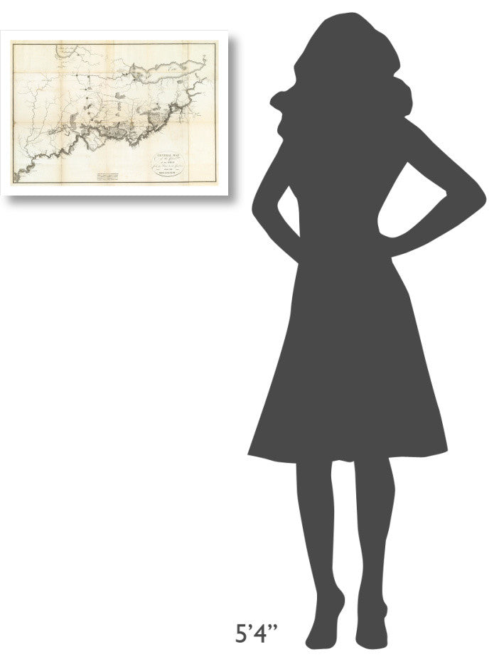 "General Map of the Course of the Ohio, 1796" Paper Art, 24"x17"