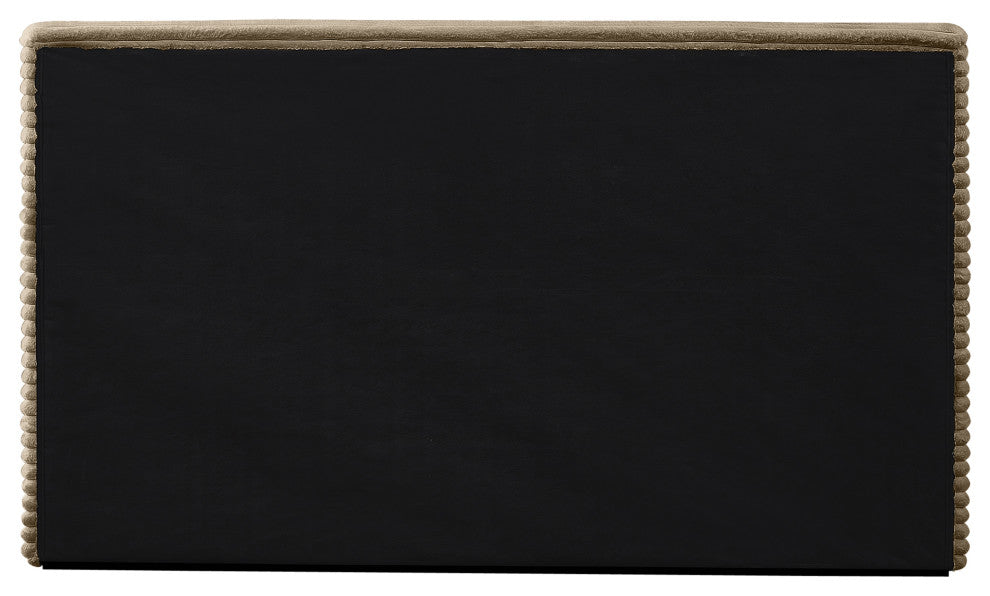 Dexter Upholstered Bed, Taupe, Full, Corduroy Fabric