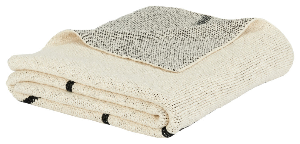 Safavieh Cleon 50X60 Throw, Black/Ivory