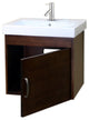 24.4" Single Wall Mount Style Sink Vanity-Wood- Walnut