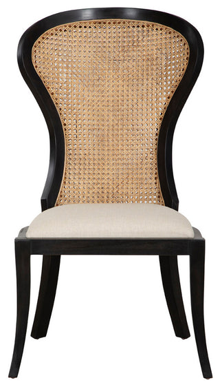 Adrina Mahogany Side Chair, Black