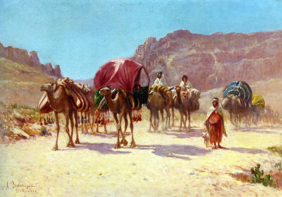 Alexis Auguste Delahogue An Algerian Caravan, 18"x27" Wall Decal