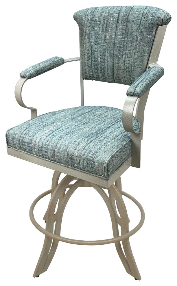 Miami Counter 26" or 30" Metal Bar Stool - A Base, Watusi Aquatint, Beige, 26"