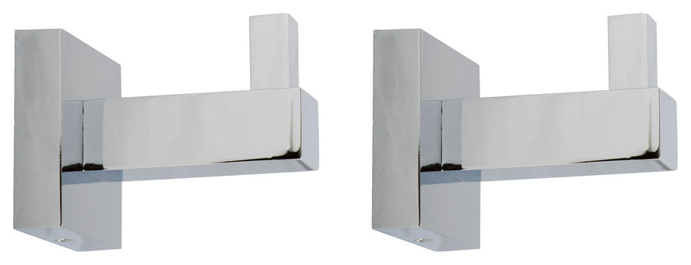 Italia Capri Series set of 2 Polished Chrome Robe Hooks