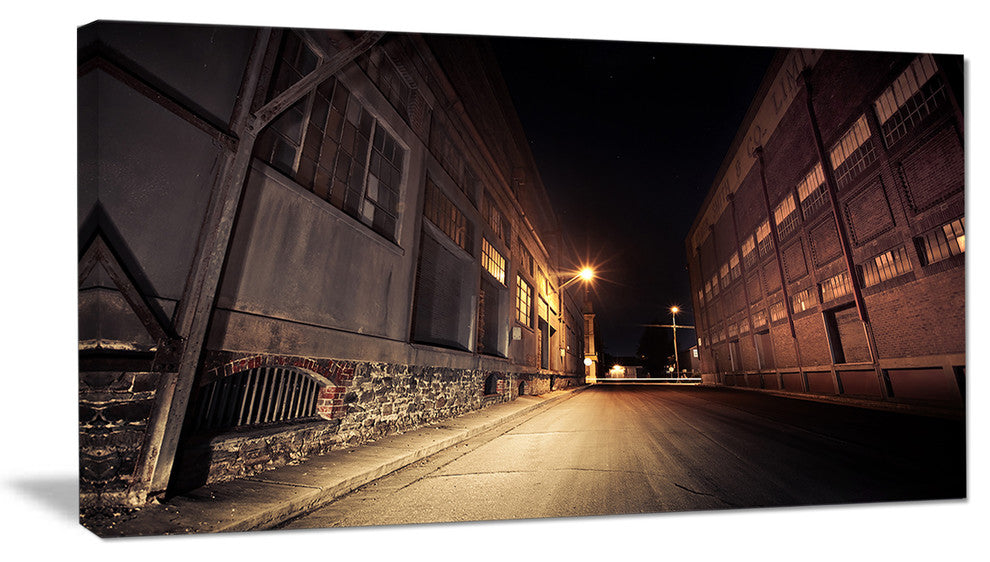 "Old Road and Buildings" Wall Art Landscape, 32"x16"