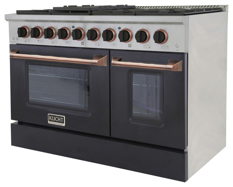 KUCHT Professional 48" 6.7 cu. ft. Range Cust, Black Rose, Natural Gas