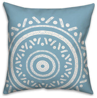 Simple Blue Boho Circle 20x20 Indoor/Outdoor Pillow