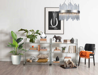 Elegant Lighting 3000D20 Dallas 14 Light 20"W Crystal Drum - Gold