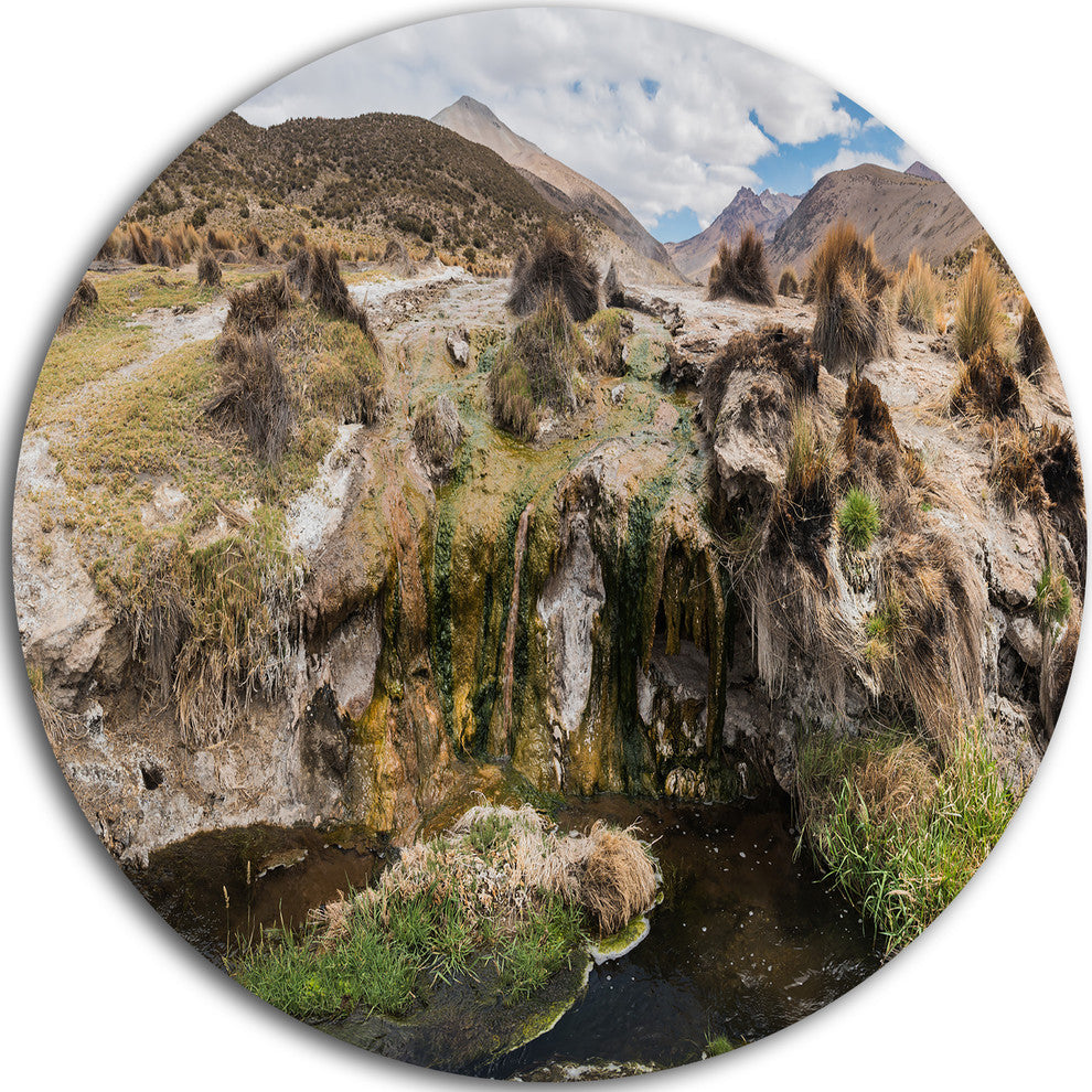 Fumaroles Altipano Geothermal Area, Landscape Disc Metal Artwork, 36"