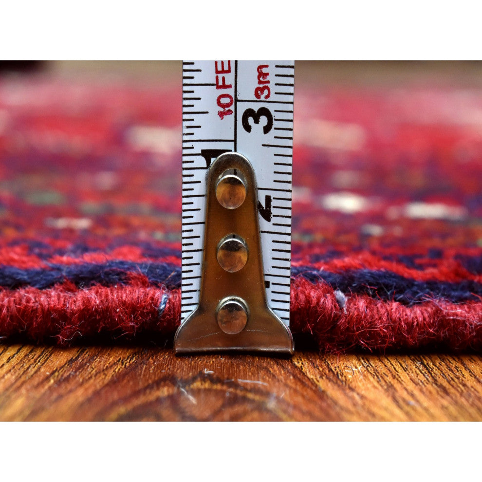 Red Afghan Khamyab Bokara Wool Tribal Hand Knotted Mat Oriental Rug, 2'7"x3'10"