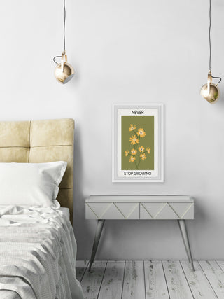 "Never Stop Growing" Framed Painting Print, 24x36