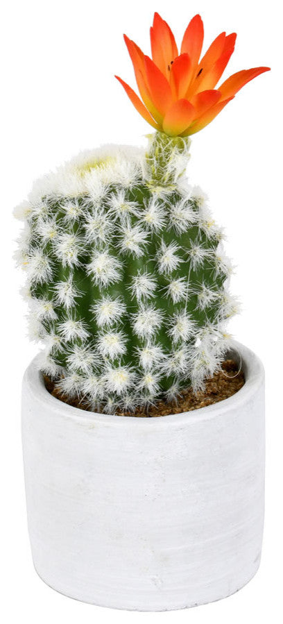 Vickerman Fh191809 9" Artificial Green Cactus In Cement Pot, Pack of 2