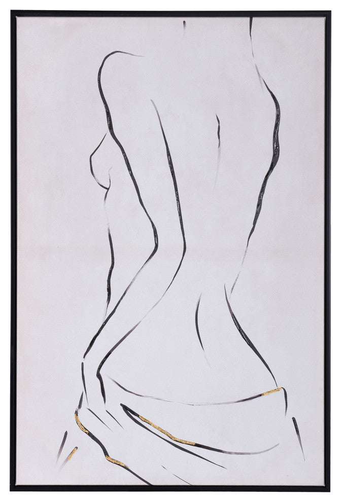 The Female Form: Part I Art Print on Canvas- Black and White, Printed