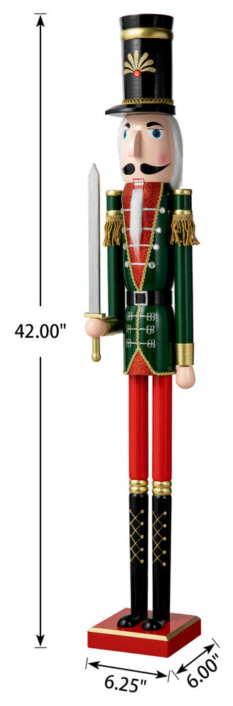 42"H Wooden Christmas Soldier Nutcracker