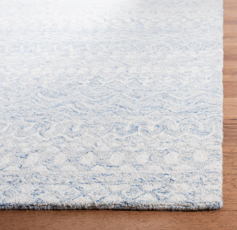 Safavieh Micro-Loop Collection MLP502 Rug, Blue/Ivory, 4' X 6'