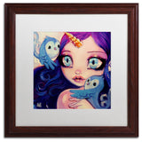 Natasha Wescoat 'A Little Birdy Told Me' Art, Wood Frame, White Mat, 16x16