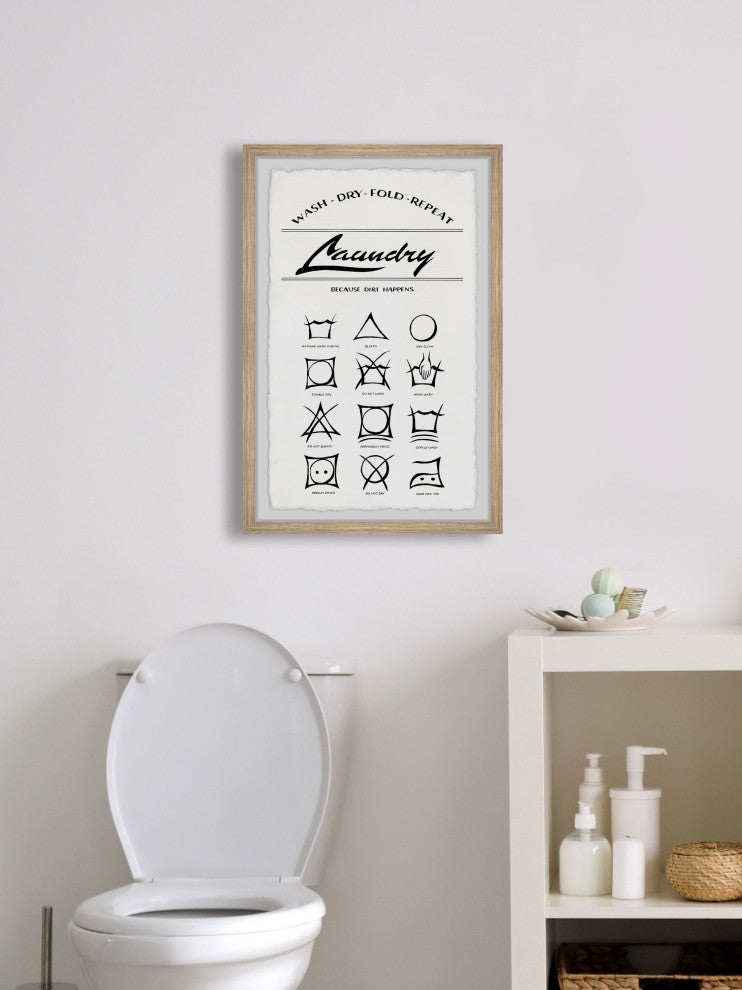 "Laundry Because Dirt Happens" Framed Painting Print, 30x45