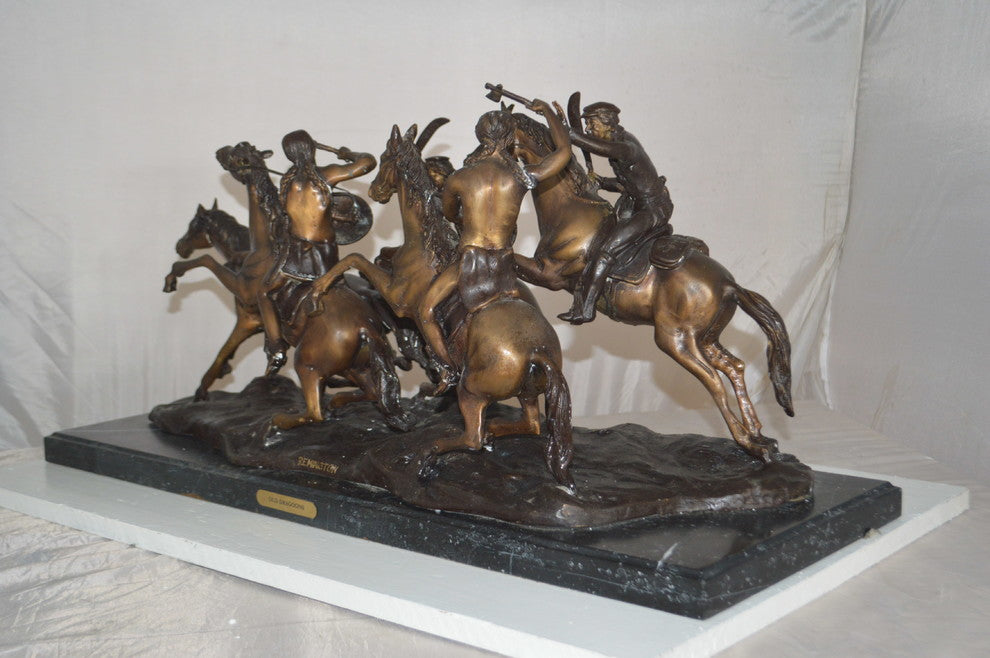 Old Dragon by Remington replica Bronze Statue -  Size: 32"L x 12"W x 13"H.