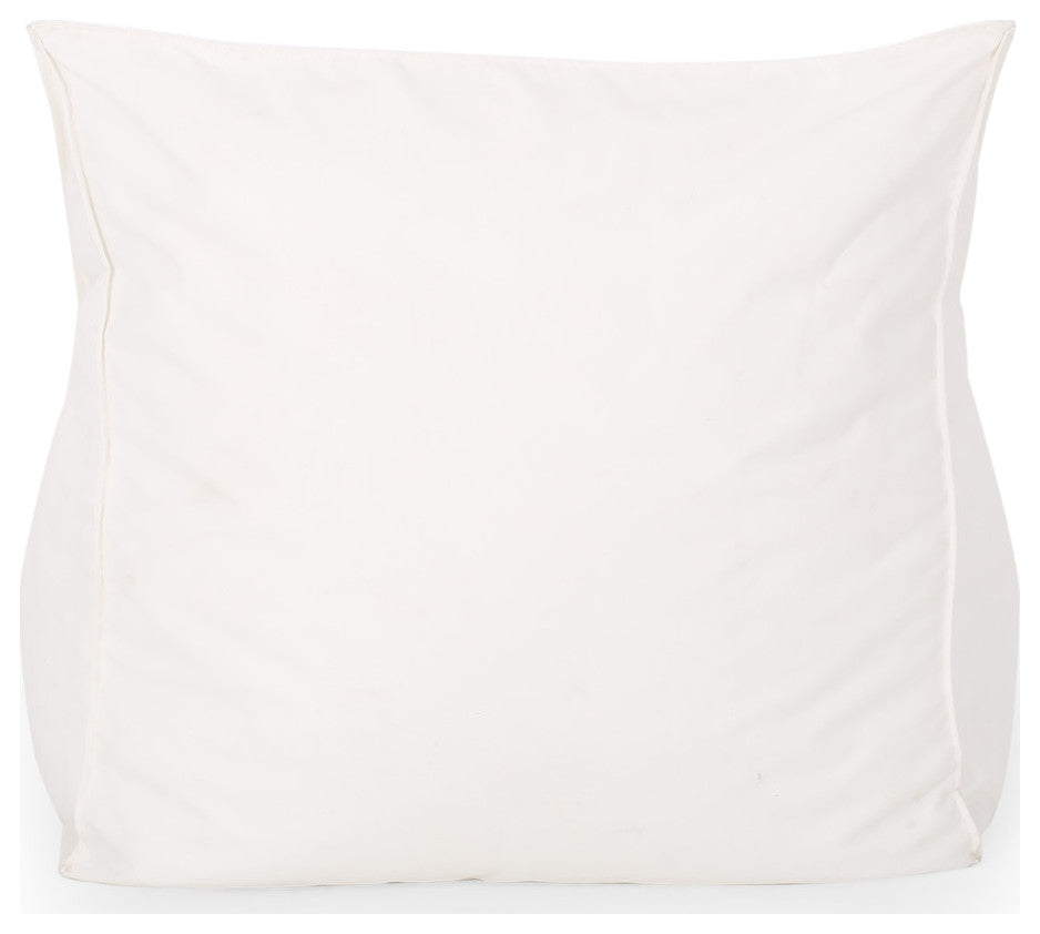 GDF Studio Tulum Outdoor Water Resistant Fabric Bean Bag Lounger, White