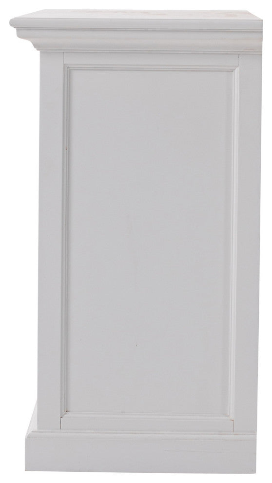 Classic White Large Three Drawer Nightstand