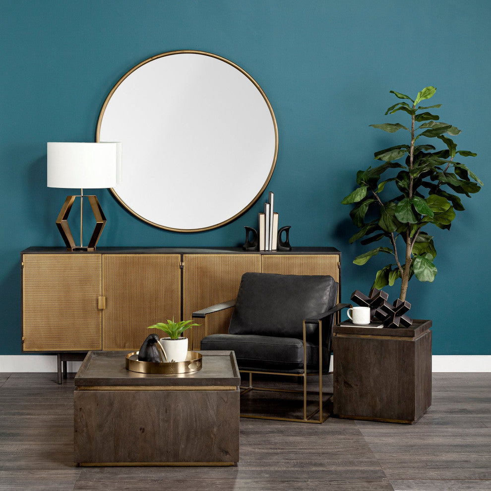 Serkis Gold Metal Mirrored Base Round Tray