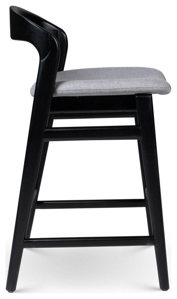 Modern Brazilian, Velma, Counter Stool, Ebano/Essence Gray