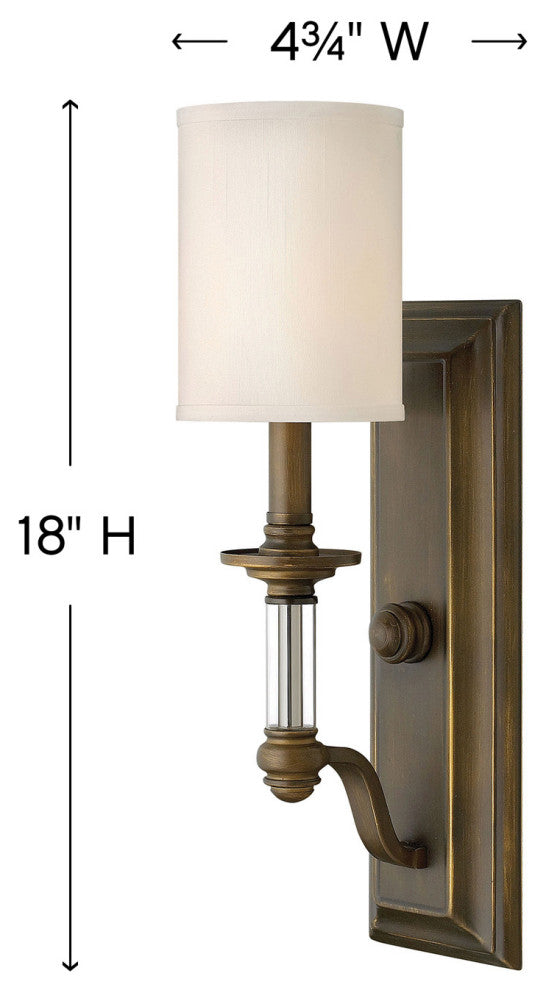 Hinkley Sussex Medium Single Light Sconce, English Bronze
