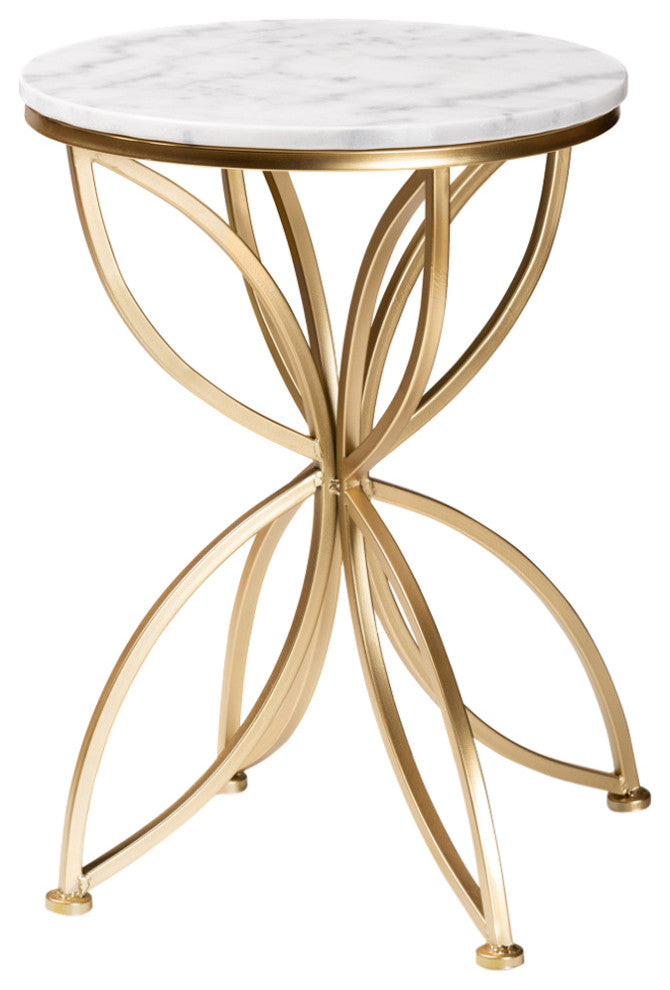 Christeen Contemporary End Table, Gold