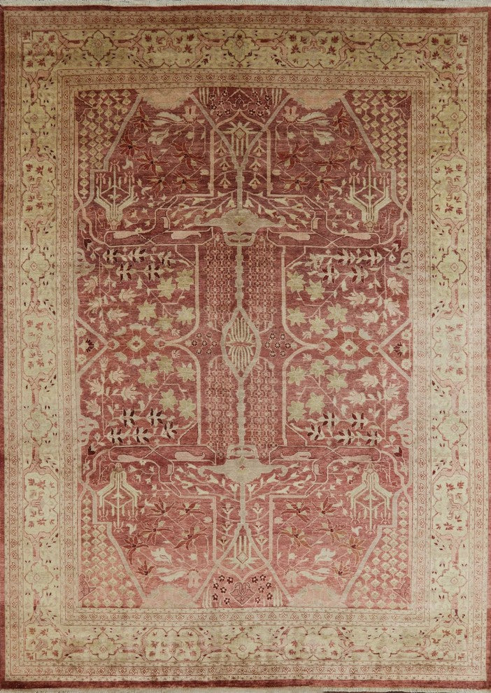 9'x12' Peshawar Oriental Hand Knotted Rug, W2242