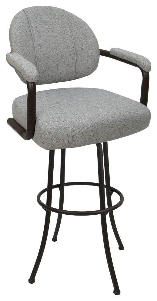 Swivel Counter 26", 30" or Extra Tall 34" Metal Bar Stool M-70, Hemsath Slate - Brown, 30"