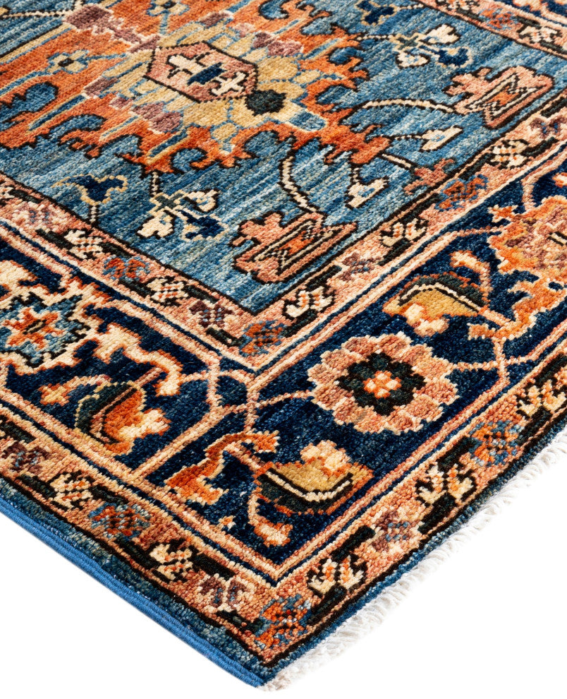 Serapi One-of-a-Kind Hand-Knotted Area Rug Light Blue, 2'7" x 9'5"