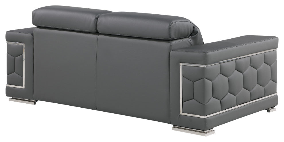 Oliver Genuine Loveseat, Gray