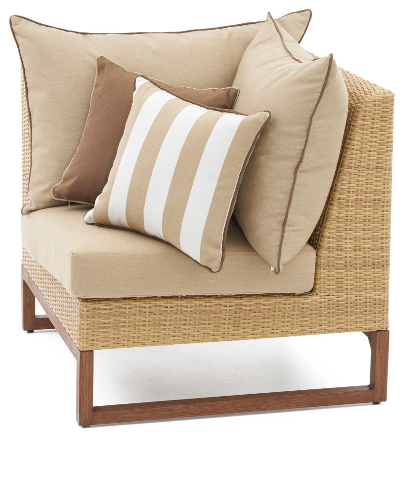 Milea 6 Piece Sunbrella Outdoor Patio Sofa Sectional, Maxim Beige