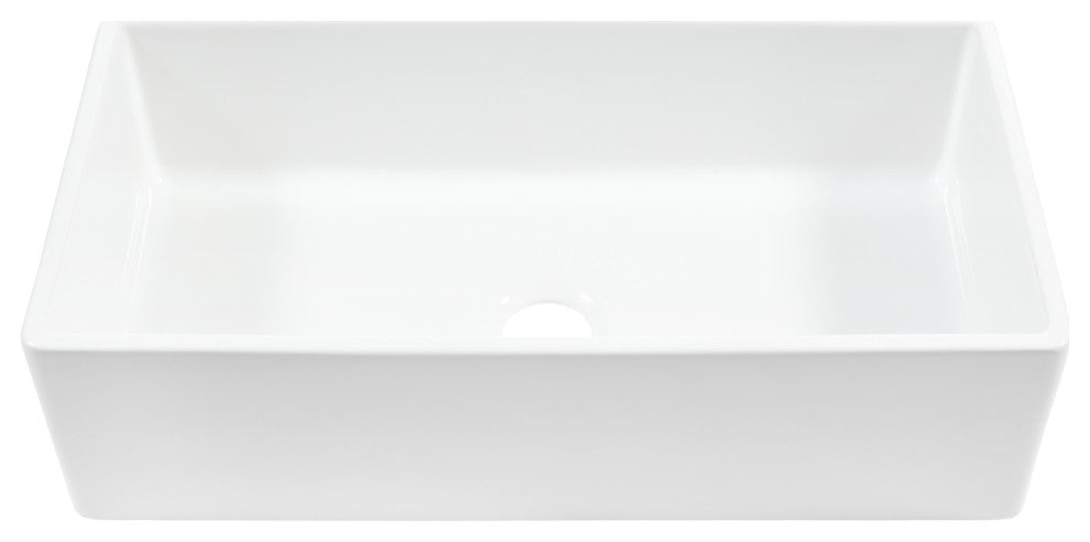 Austen Crisp White Fireclay 36" Single Bowl Farmhouse Undermount Kitchen Sink