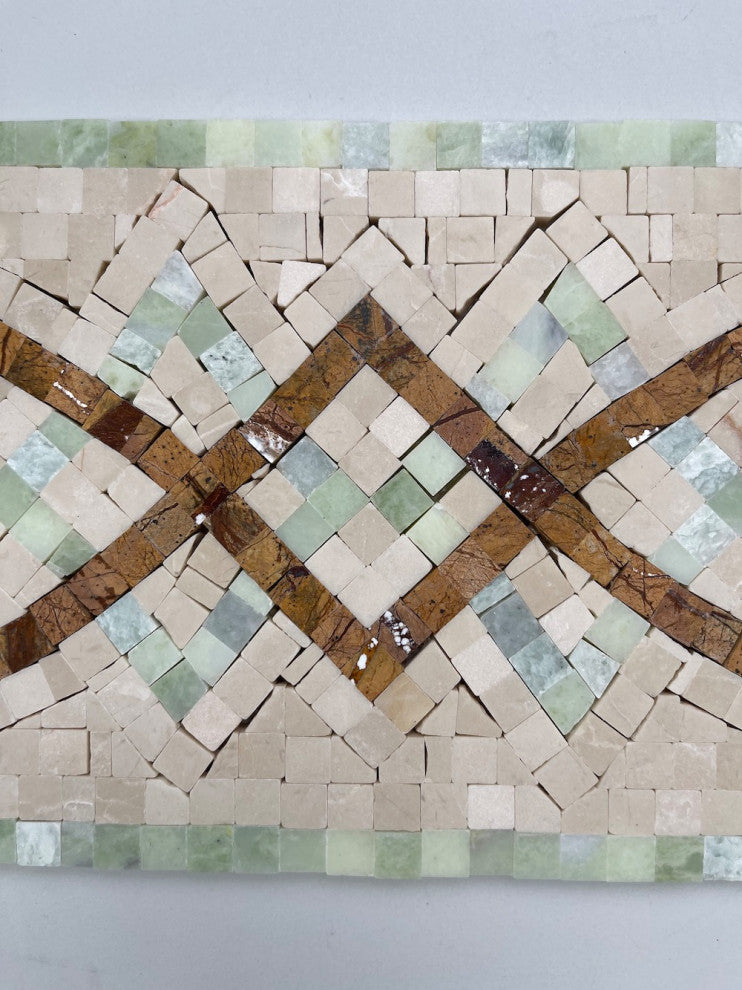 Lovelink Mint 6.3x13.4 Marble Mosaic Border Listello Tile Polished, 1 piece