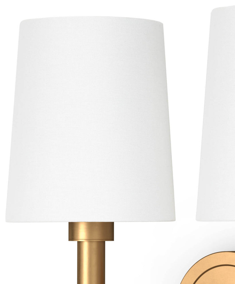 Legend Sconce Double, Natural Brass