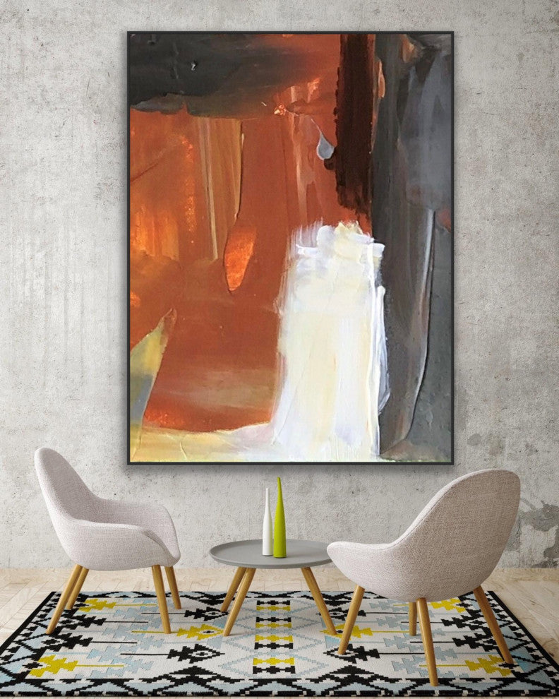 60x48 IN Adventure Original Brown orange Abstract Art Contemporary