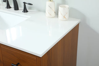 Home Living 22" Midcentury Modern Teak-Light Bathroom Vanity