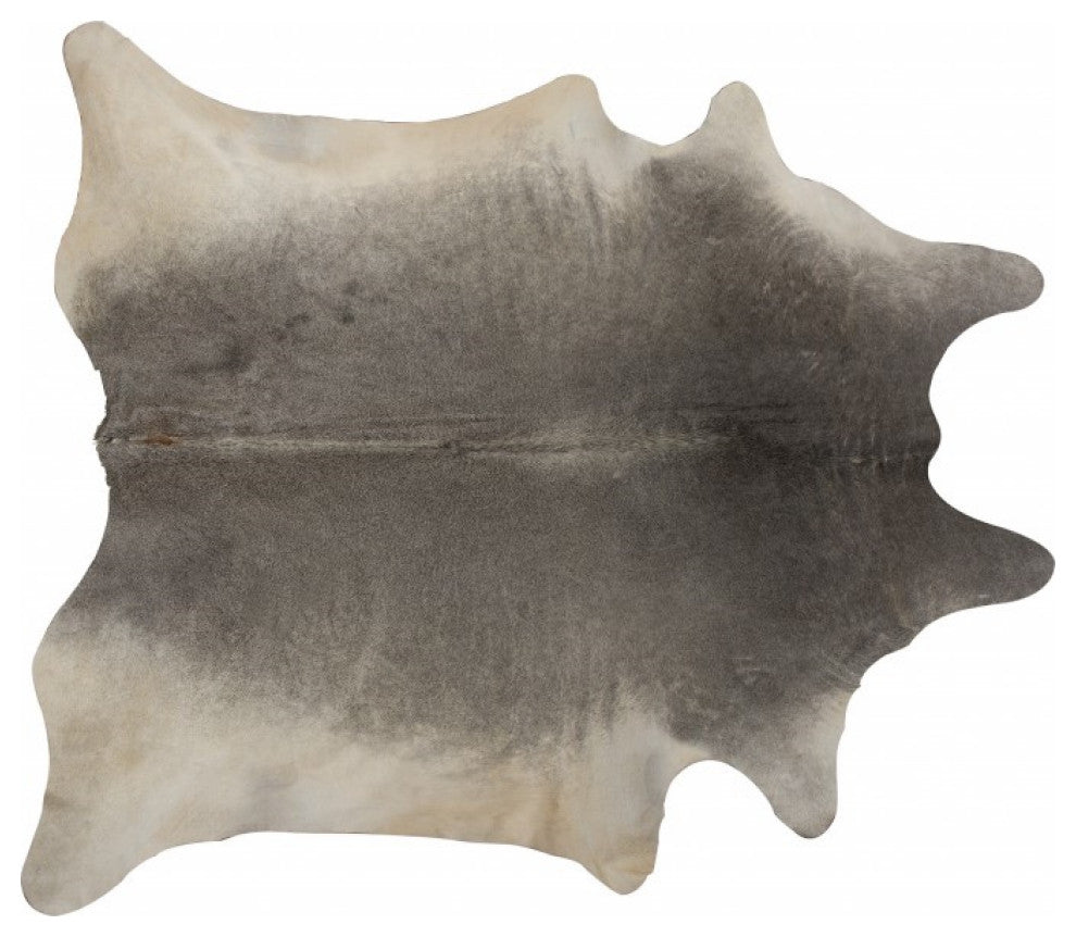 6' X 7' Gray Natural Cowhide Area Rug