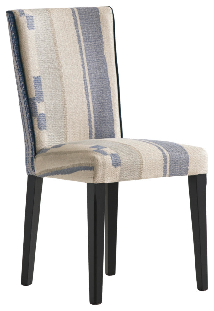 Patterned Fabric Upholstered Dining Chair | Andrew Martin Addington, Blue
