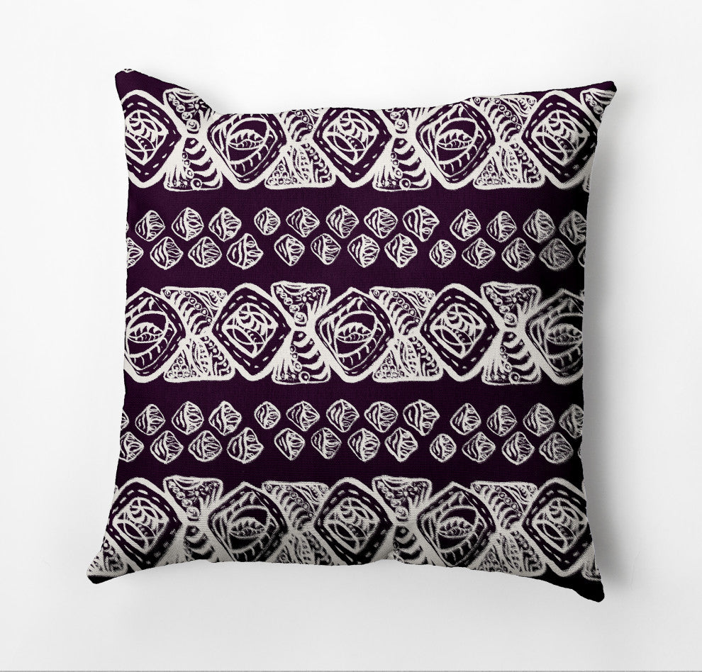 Tribal Geo Pillow, Purple, 26"x26"