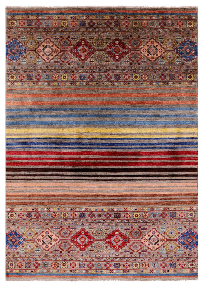 5' 5" X 7' 8" Super Kazak Khorjin Handmade Rug Q7436