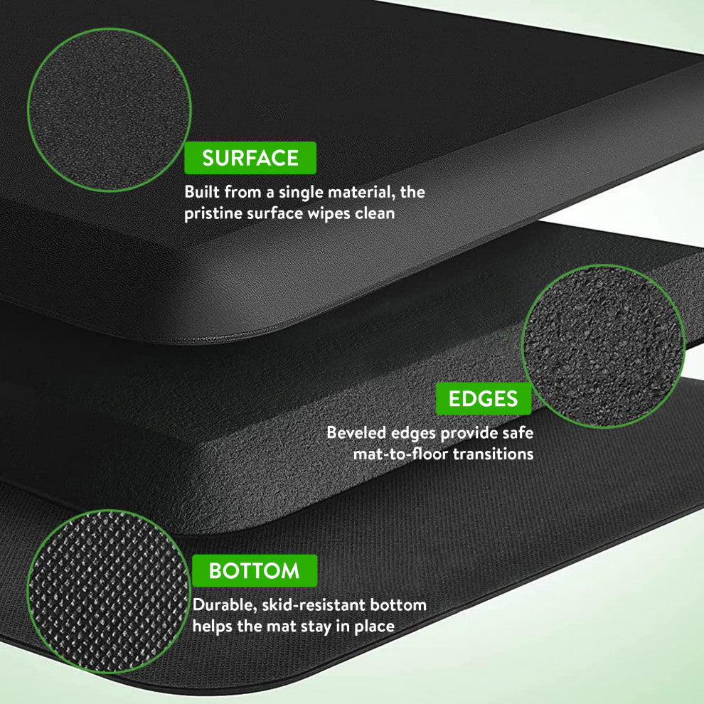 Thick Cushioned Anti-Fatigue Floor Mat For Office Standing Desk Kitchen Garage